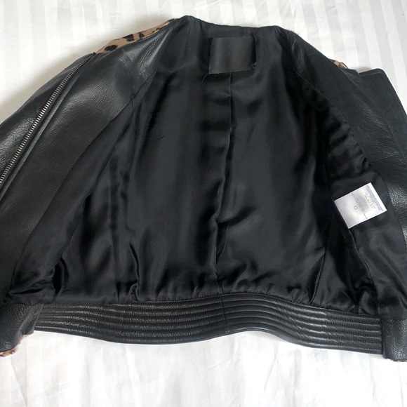 ALC Leopard Ponyhair Calf Skin Silk Leather Saville Jacket